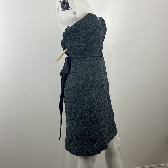 Mori Lee by Madeline Gardner Grey Lace Strapless Formal Dress - Picture 11 of 13